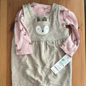 Baby overalls with long-sleeve onesie